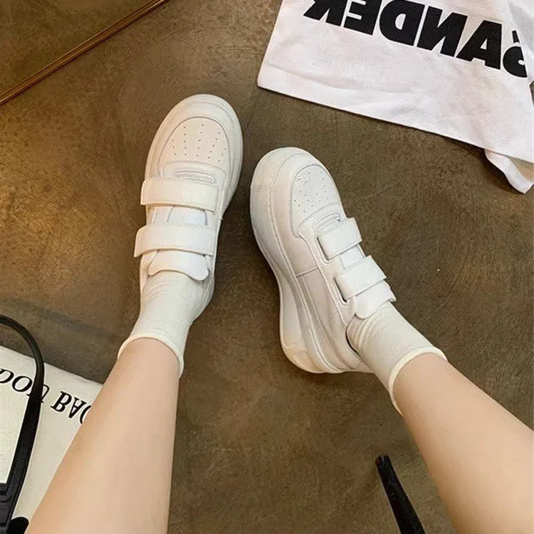 白鞋魔术贴舒适透气百搭轻便通勤出街