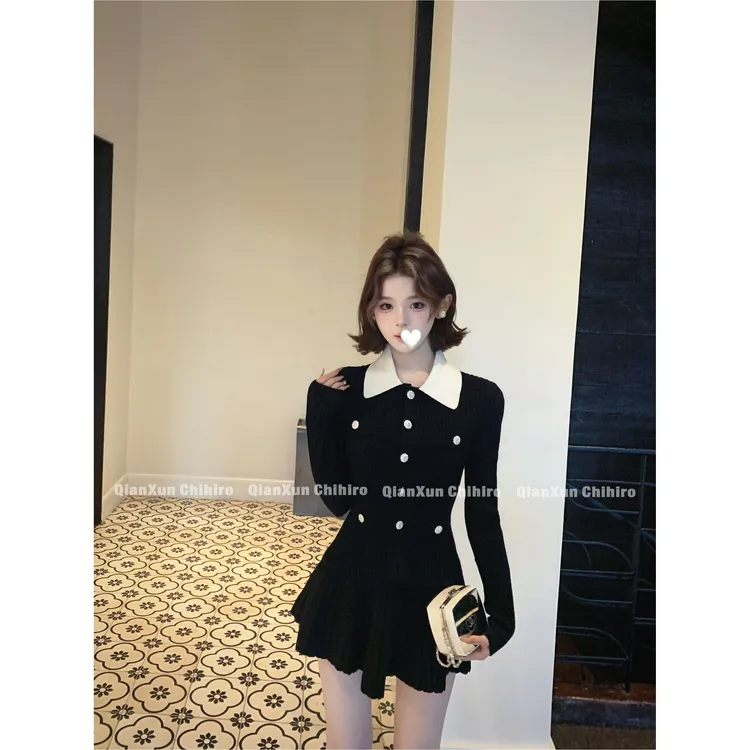 【千寻严选】秋季时尚气质百搭法式洋气设计感短款套装QXD5TZ8673A