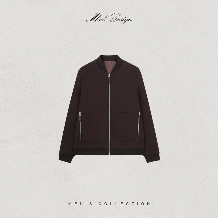 MBNL-F「Z.N.HP系列」秦磊男装天丝羊毛混纺棒球领夹克LL-WWT0033