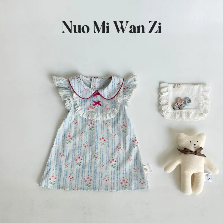 丸子十【爱丽丝甜梦】碎花夹卡绳甜美可爱连衣裙（夏款）WZJ-23599