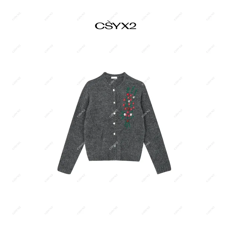 CsyX2-2025A/W 秋冬新品 绣花长袖针织衫CA4DM046