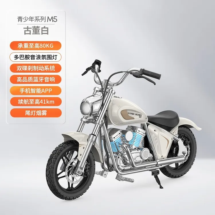 暴风骑士M5新款电动摩托车6-18岁哈雷风 青少年男孩女孩充电机车