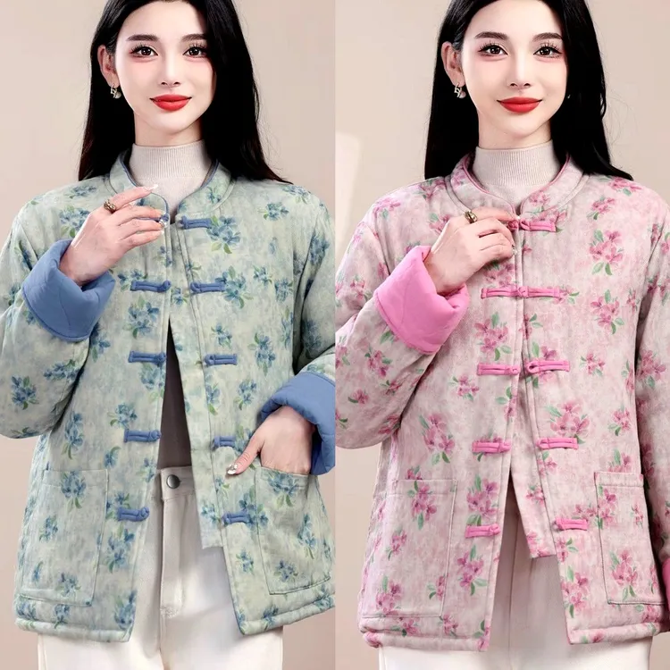 冬季中式国风加厚【民族风禅意棉衣】复古保暖盘扣立领手工棉衣