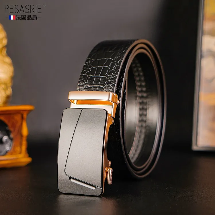 新款皮带男士真皮时尚潮流商务头层牛皮奢侈品自动扣腰带高档礼物