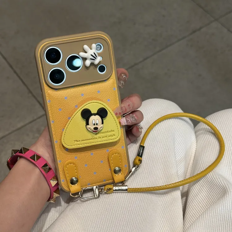 欧克里里波点米奇支架挂绳适用苹果17/16手机壳小米vivo华为oppo