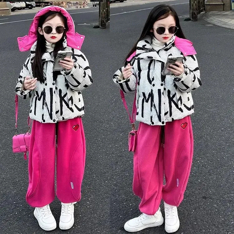 女童洋气棉衣棉服冬装2024新款保暖加厚上衣女孩秋冬时髦外套大童