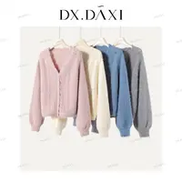 DX.DAXI【香草泡芙】新款针织法式V领毛衫气质软糯毛衣女2025