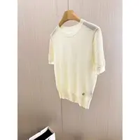 10036【LP订单】简约慵懒夏季薄款镂空圆领短袖针织衫上衣女百搭T恤