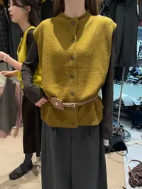 立领8129一排扣加腰包马甲三件套