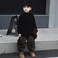 Jimmy妈童装 【百搭神器】秋冬新款儿童纯色德绒中领打底衫