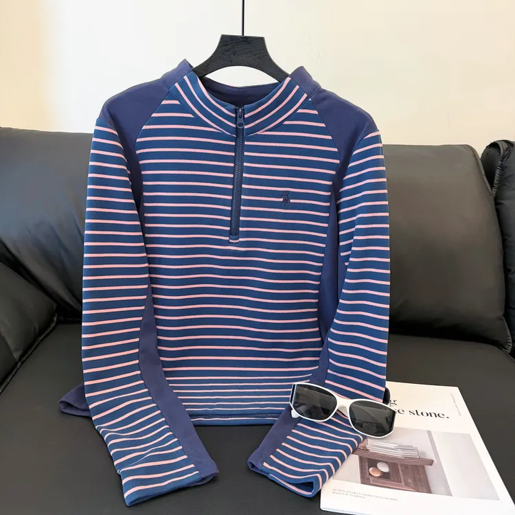 【小马刺绣】2025新款时尚长袖T恤简约百搭女秋季显瘦打底衫