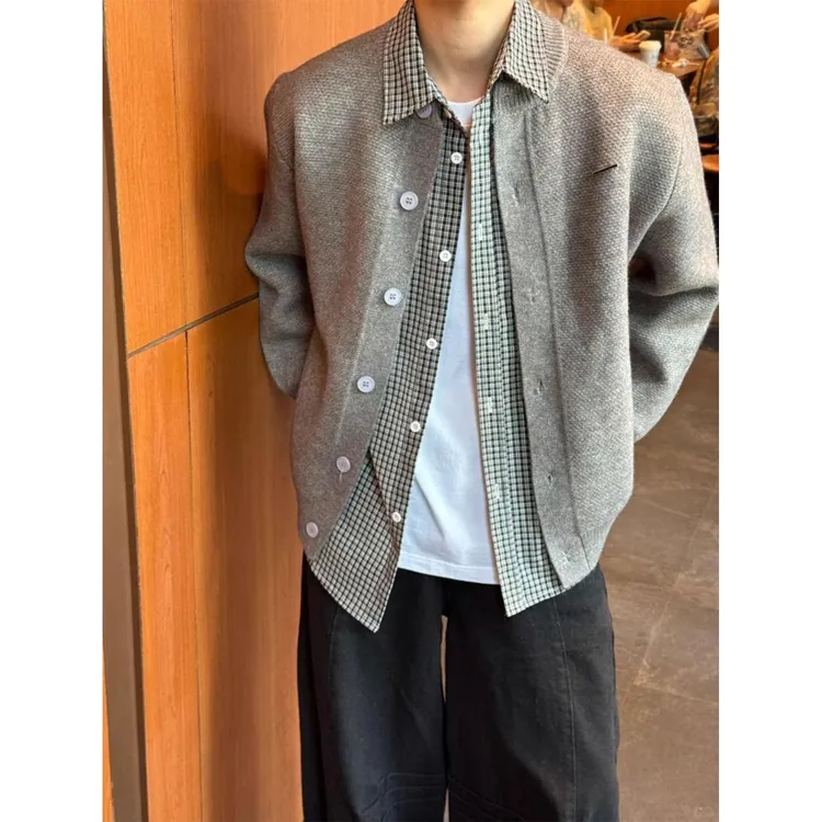 美式开衫针织外套秋季新款男女款早秋上衣高级感cleanfit休闲外套
