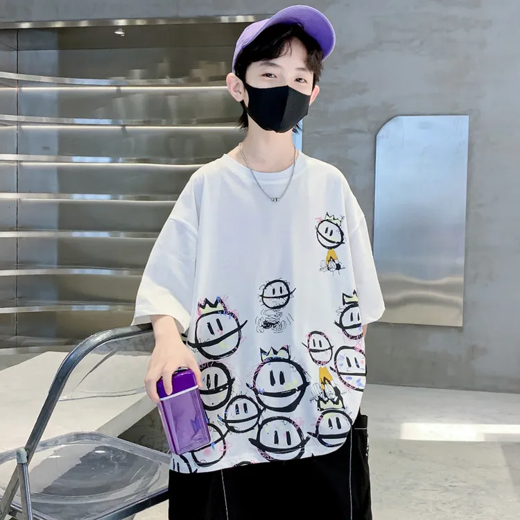 童装男童夏装t恤2025新款男孩夏季上衣儿童夏款薄款短袖中大童潮T