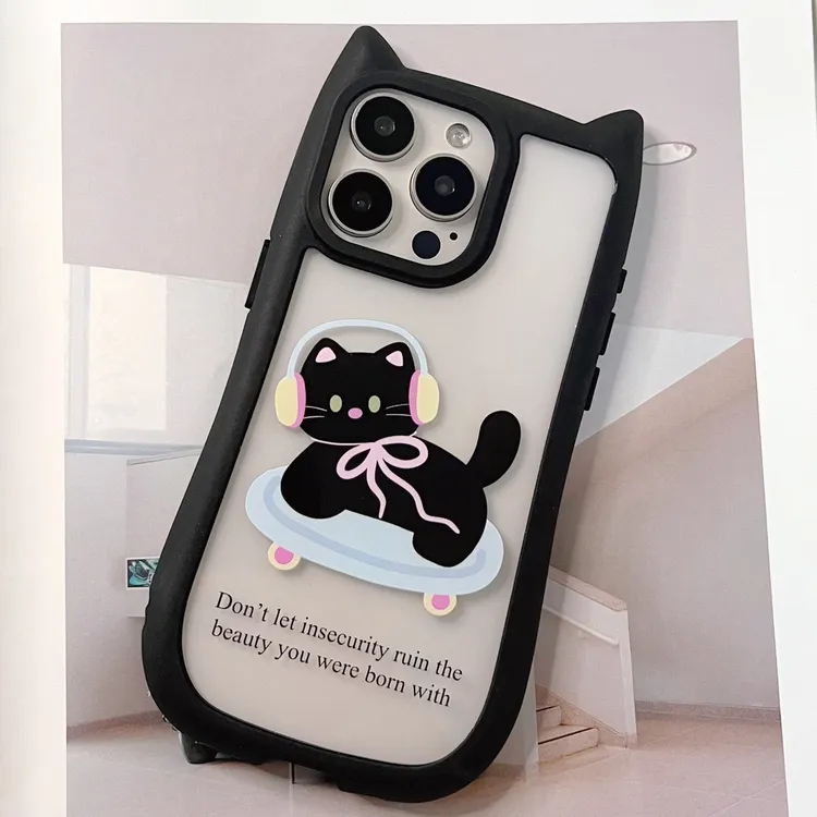 猫耳朵猫咪图案系列手机壳iPhone15可爱趣味防摔ins卡通创16