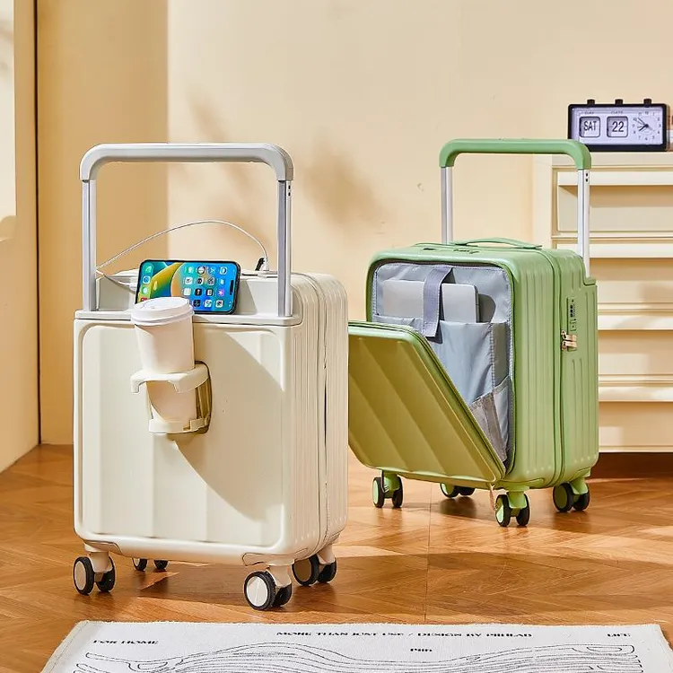 FAVMARTHA行李箱18寸前置开口男女拉杆箱迷你小型登机密码旅行皮