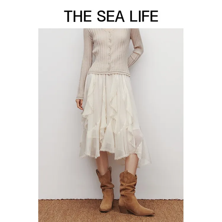 2025欧海一生不规则蕾丝半裙