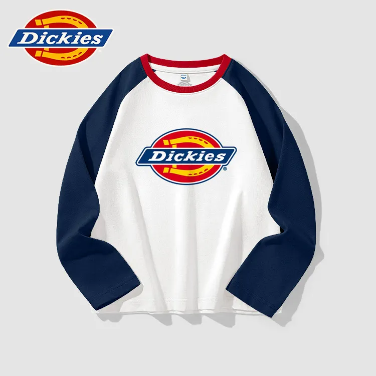 Dickies童装儿童长袖t恤小童舒适运动上衣女童2025纯棉新款打底衫