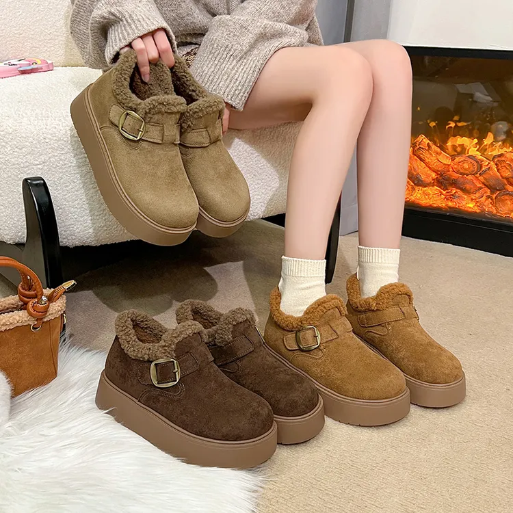 厚底棉鞋女款2025秋冬勃肯鞋懒人一脚蹬女鞋