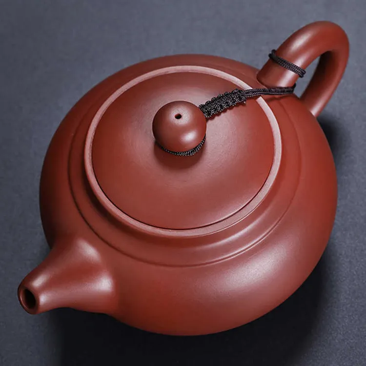 原矿紫砂大红袍发财壶球孔过滤仿古壶家用办公送礼品高档功夫茶具