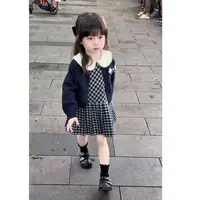 【省心穿搭】秋装2025新款洋气儿童针织开衫公主裙宝宝周岁礼服裙子
