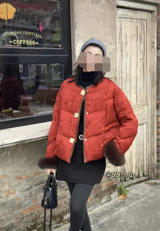 菱格时尚立领棉服短外套中国风加厚圆领短款冬款