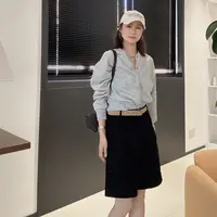 【丽姐女装】复古灯芯绒中裤｜精致穿搭 老钱风慵懒遮腿中裤K51208
