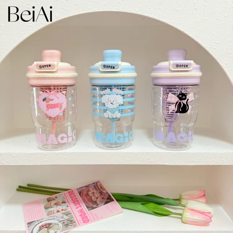 夏日水杯tritan材质耐高温杯子学生便携大容量