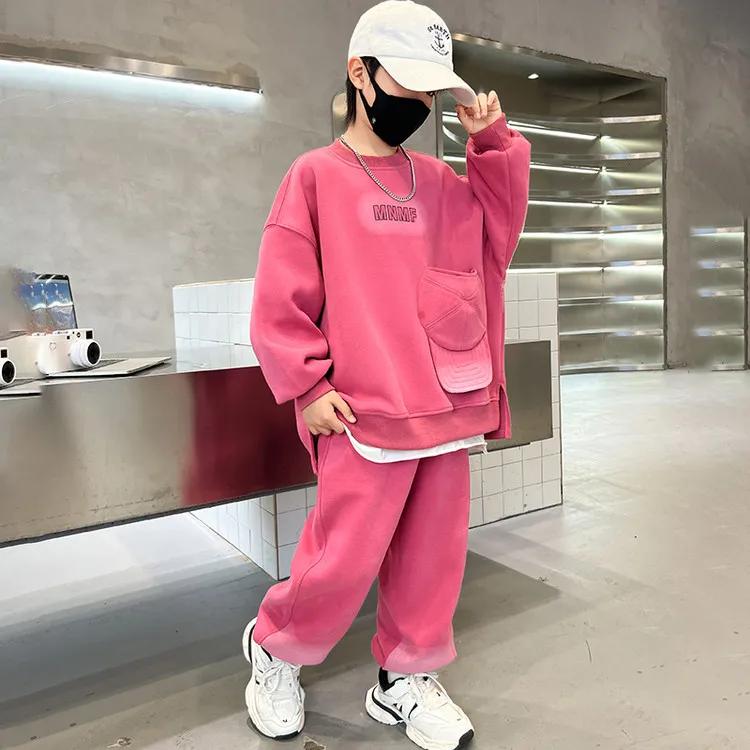 男童春装套装2025新款中大童春秋款卫衣两件套儿童帅气春季时髦潮