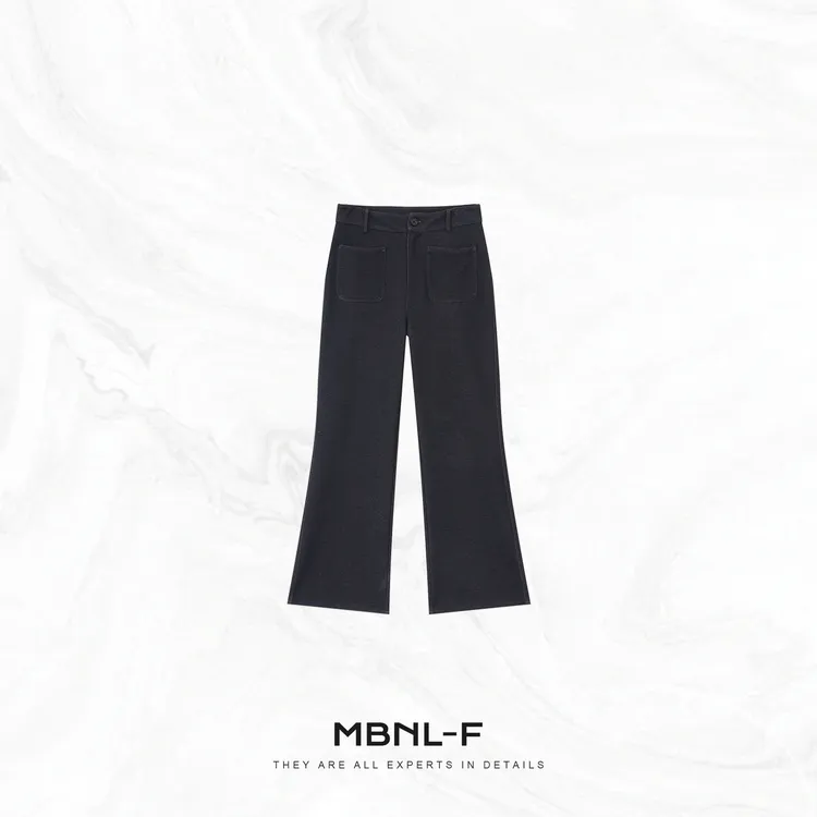 MBNL-F“肌理质感” 高定索罗那羊毛定织显瘦微喇裤 秦磊XM-XKZ5701