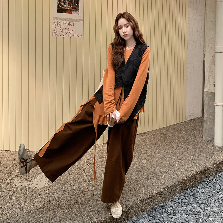 气质休闲减龄马甲衬衫春秋套装女2025秋季新款显瘦爆款感三件套