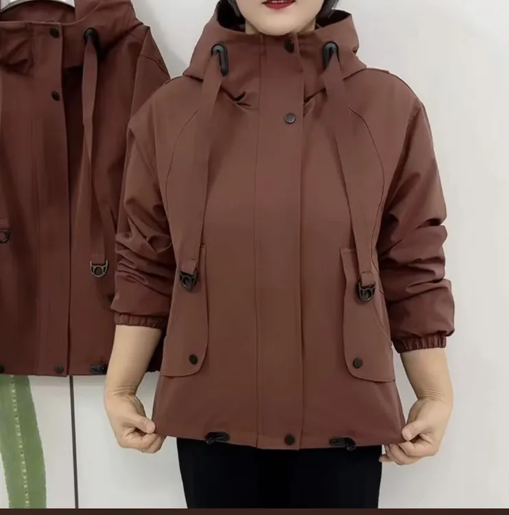 新款休闲百搭帽款外套