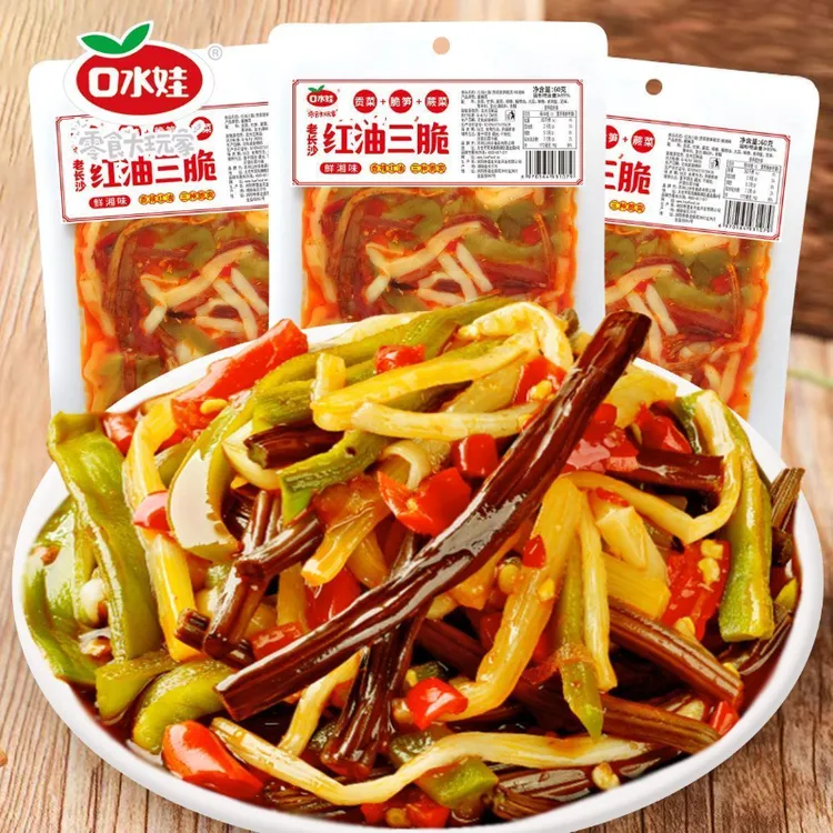 口水娃贡菜蕨菜笋丝香辣红油三脆湖南特产开胃小吃解馋
