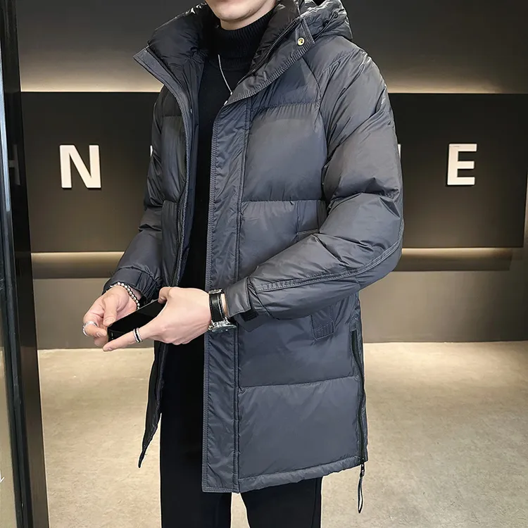 潮牌店主风2025新款男士中长款羽绒服冬季连帽高级感保暖加厚外套
