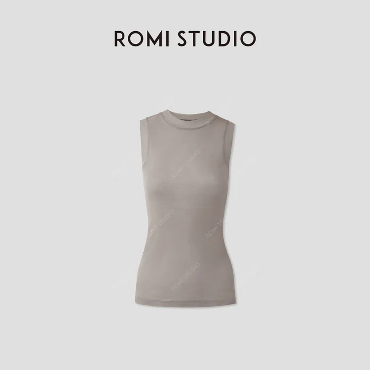 ROMI STUDIO“Clean fit”强捻全棉超轻薄微透修身背心 RWCSSD4031