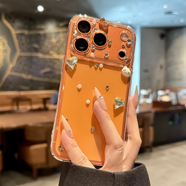 轻奢水钻适用苹果17Promax手机壳新款透明iPhone16Pro立体蝴蝶15p