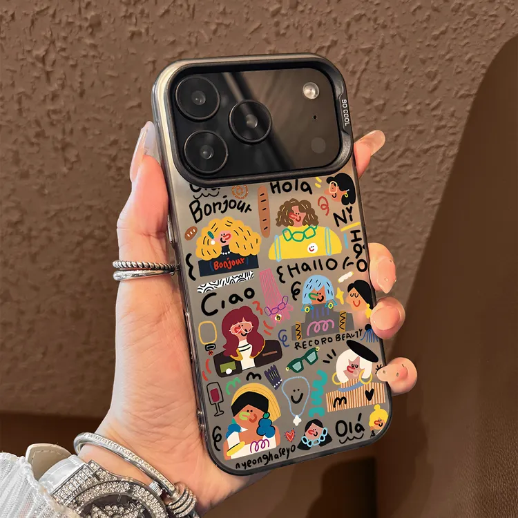 适用苹果17promax手机壳新女款抽象女孩高级感的防摔全包小众硅胶