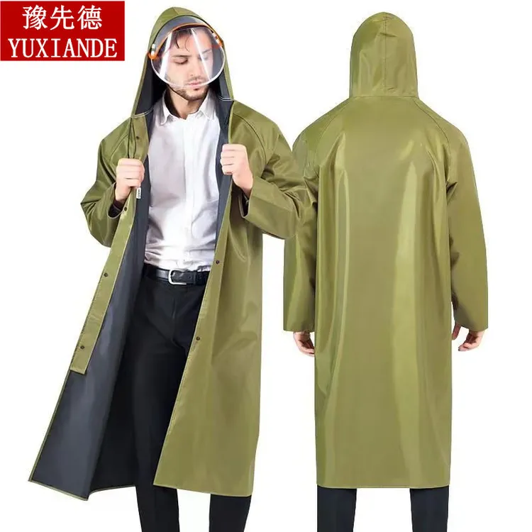 雨衣长款帆布加厚雨衣长款全身防暴雨工地劳保户外工作雨衣雨披