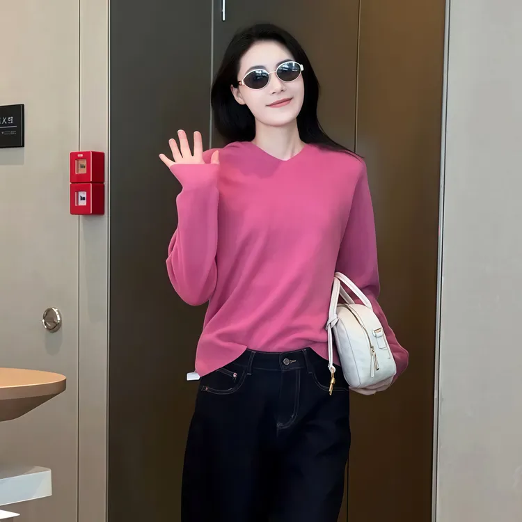 【美羊羊】Mayya Plus麦芽定制100羊毛显瘦流光风毛织上衣32537092