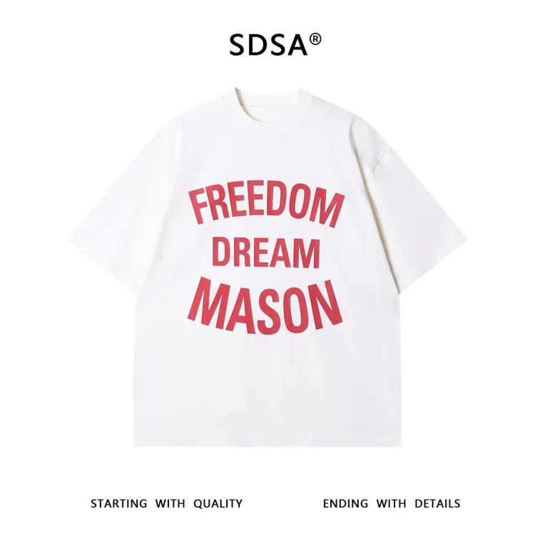 夏季高级感新款美式重磅高级感印花字母短袖T恤时尚宽松圆领上衣