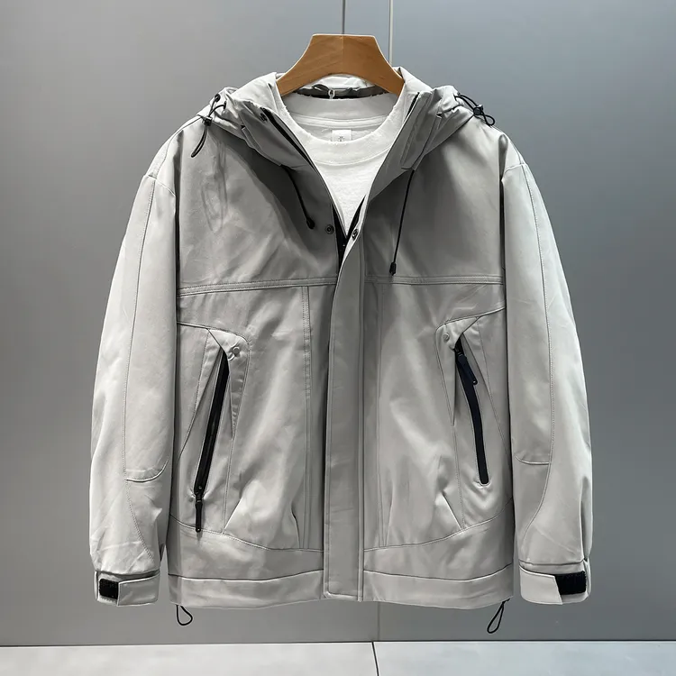 2025秋季新款登山服男士连帽夹克山系轻户外防风冲锋衣机能外套男