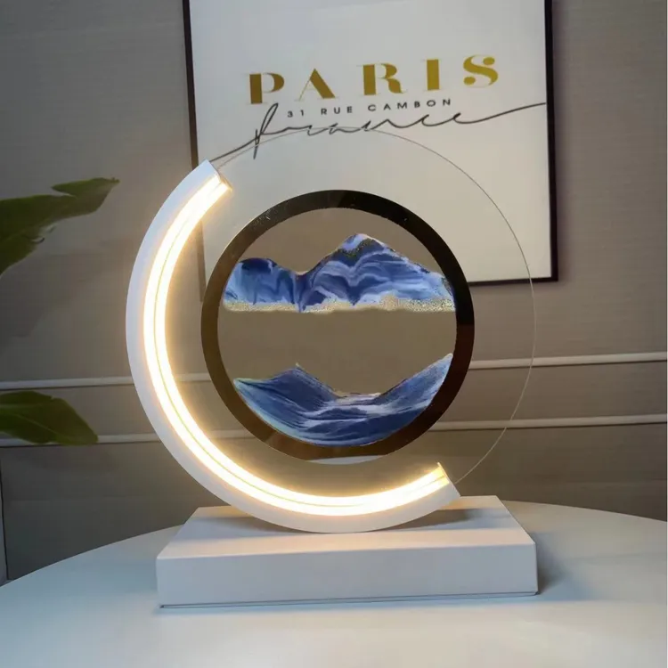 国风流沙画摆件创意沙漏办公桌客厅卧室轻奢灯家居酒柜装饰品