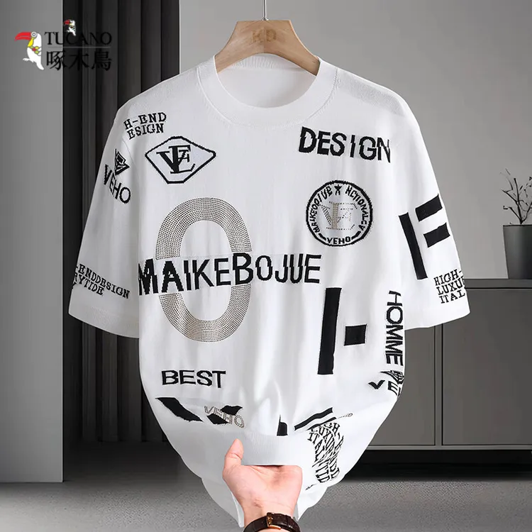 啄木鸟2025男士青少年学生正品夏款短袖青少年学生短袖T恤潮男装