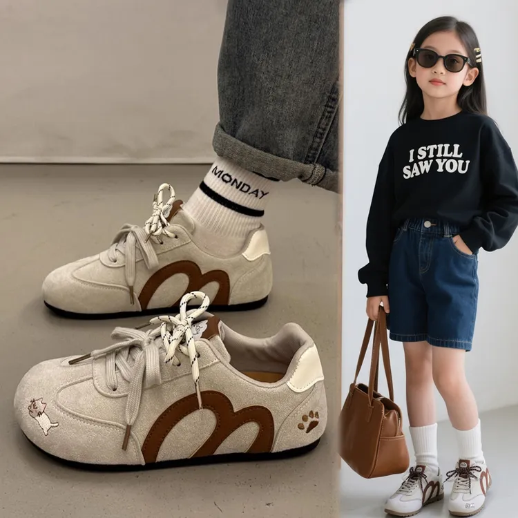 女童运动鞋2025新款秋冬儿童德训加绒鞋阿甘鞋轻便休闲百搭中大童商品图