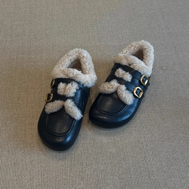 复古绒面厚底毛毛鞋包头拖鞋女外穿2025新款冬季加绒保暖勃肯棉鞋