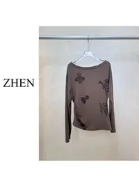 【ZHEN】25K01285 2025新款修身显瘦气质小众设计师款长袖T恤打底