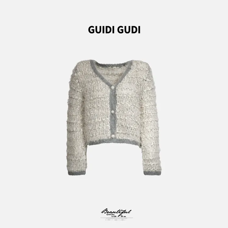 GUIDI GUDI【屋顶雪】气质重工长袖外套/黄加蓝