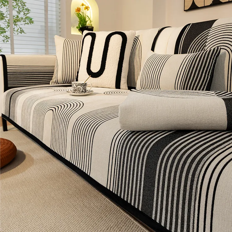 無印良品雪尼尔四季通用轻奢沙发套罩布艺沙发坐垫加厚皮沙发盖垫