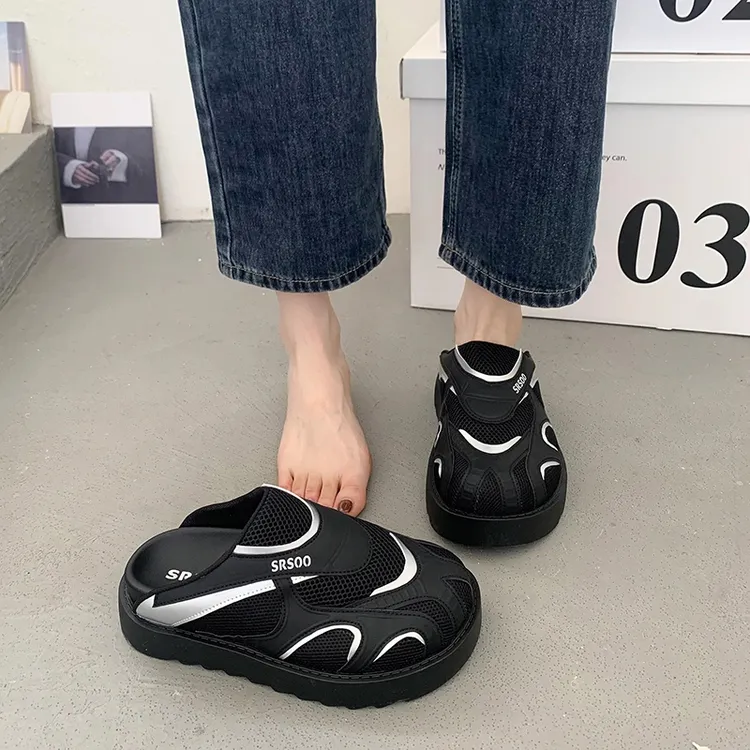 透气勃肯包头半拖鞋女夏外穿2025新款超火一脚蹬办公室上班懒人鞋