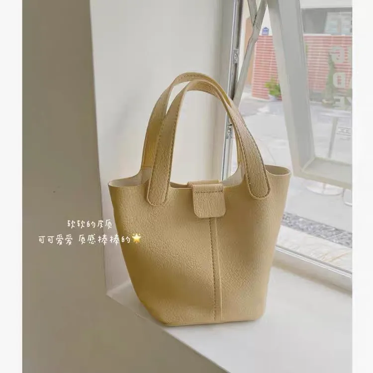 夏天小包2025新款韩版时尚个性菜篮子手提柔软质感单肩斜挎水桶包