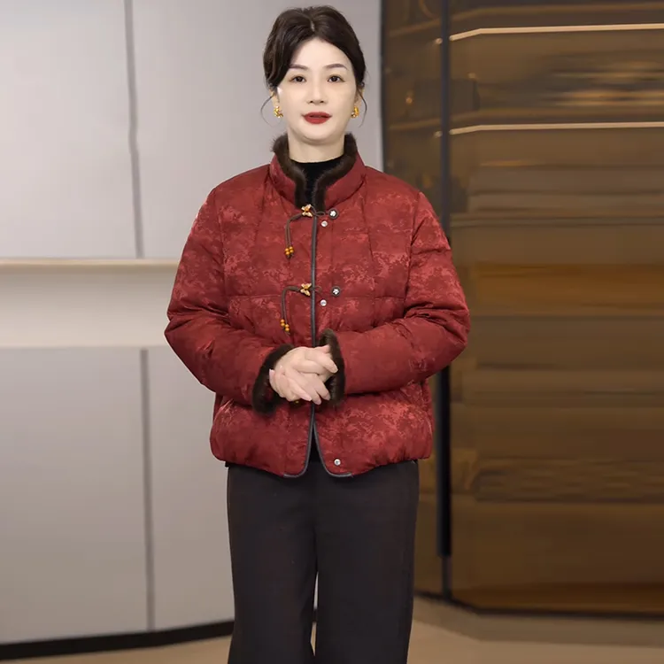 2025冬季新中式国风羽绒服棉服中老年妈妈装立领时尚显瘦保暖外套